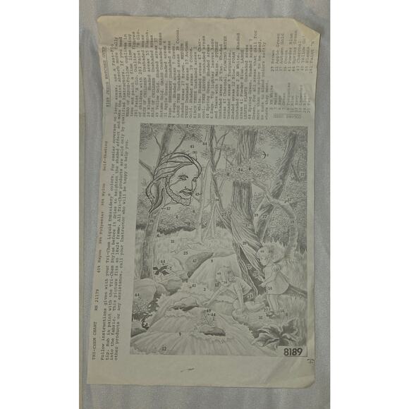 Tri-Chem Ready to Paint Jesus Watching Over 19" x 26" Instructions Self-Shading - Picture 2 of 8